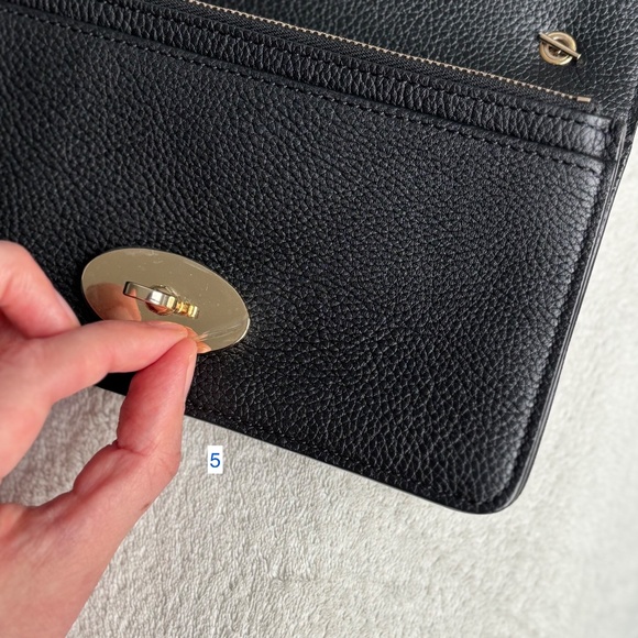 LIKE NEW Mulberry Bayswater Clutch Wallet (Black Classic Grain/Gold) - Picture 9 of 13